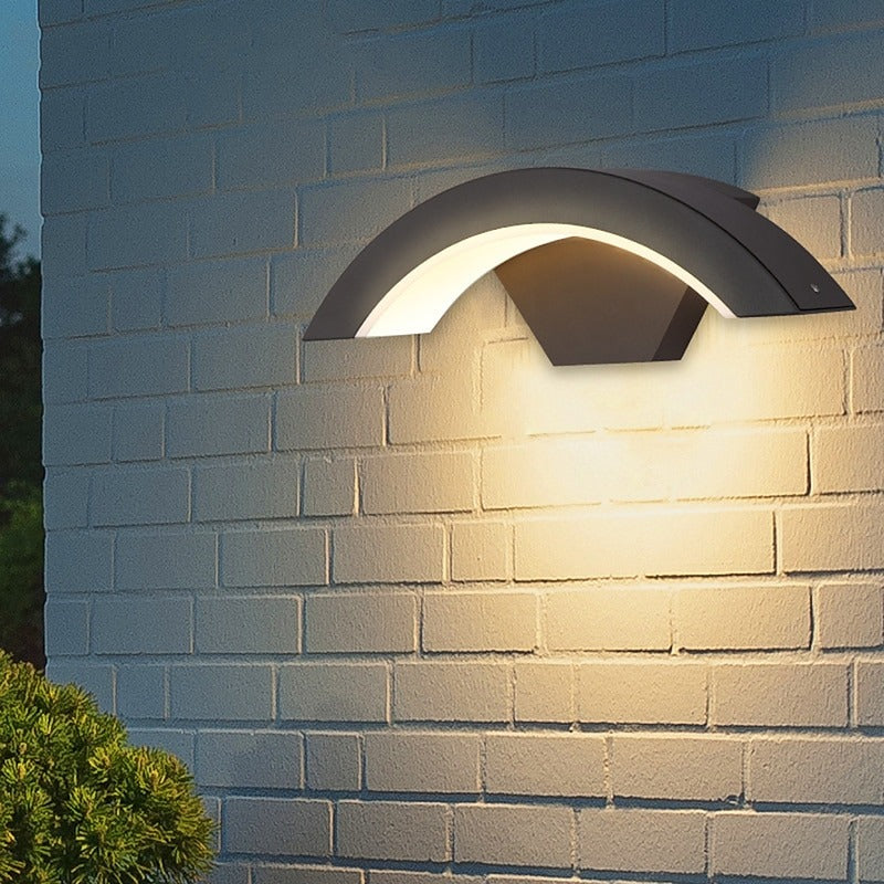 Nordic Arc Waterproof LED Outdoor Black Wall Lamp