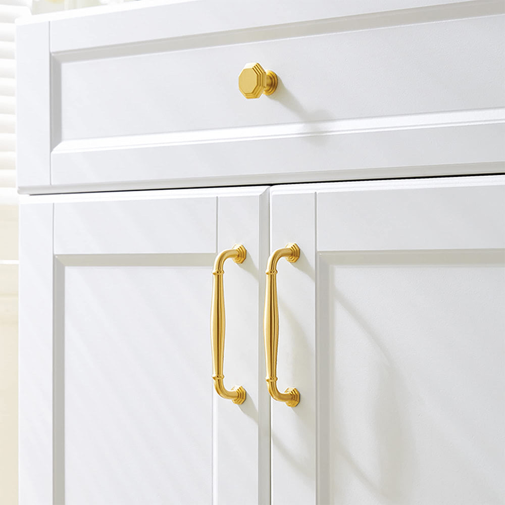 Contemporary Gold Brass Furniture Cabinet Handle And Knobs For Kitchen