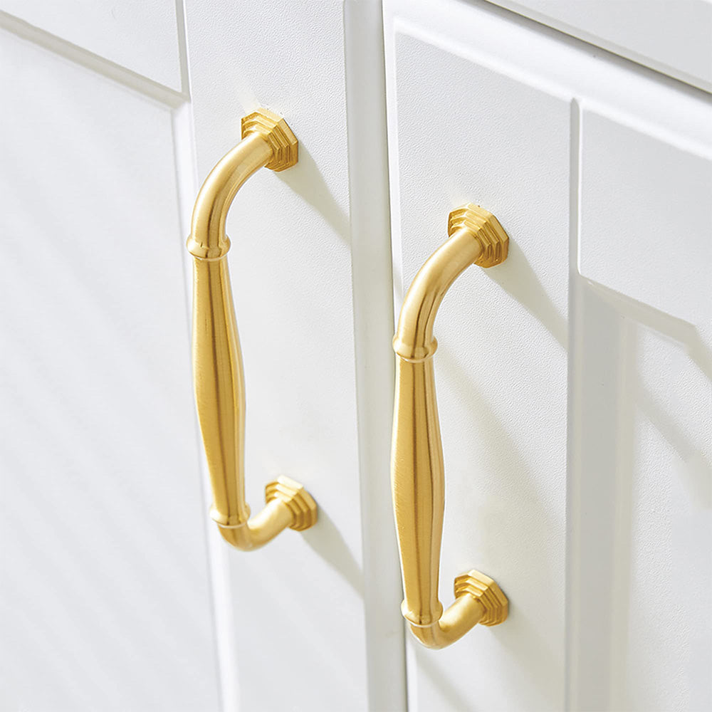 Contemporary Gold Brass Furniture Cabinet Handle And Knobs For Kitchen