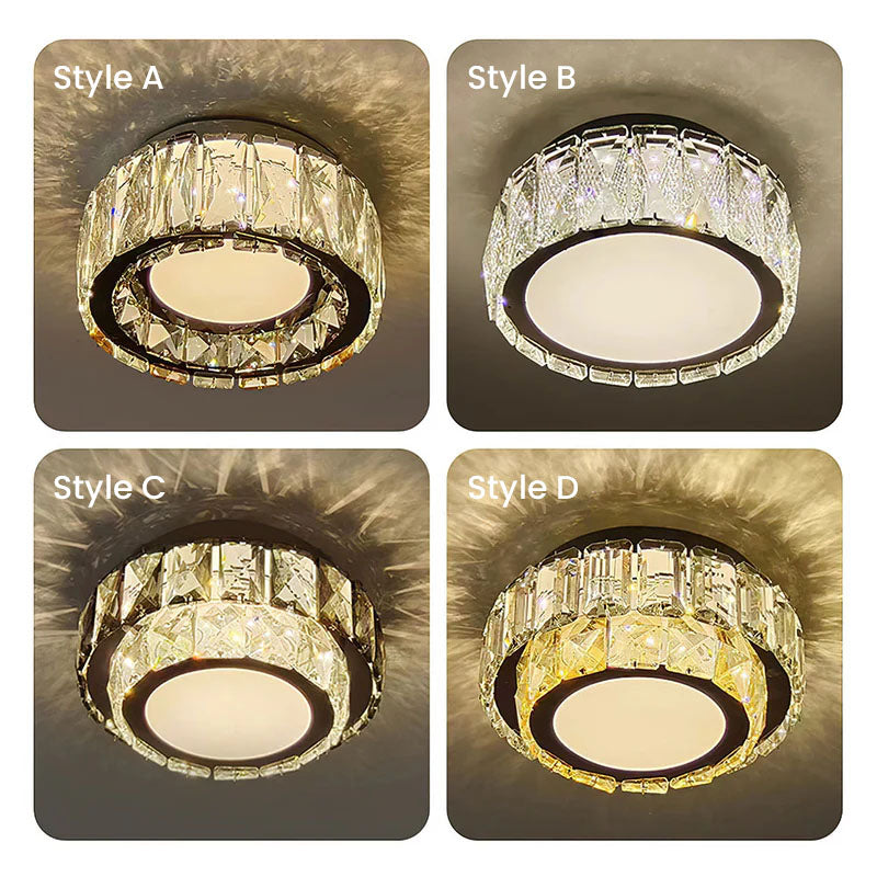 Multiple Styles Luxury Crystal Hallway Flush Mount Ceiling Lighting