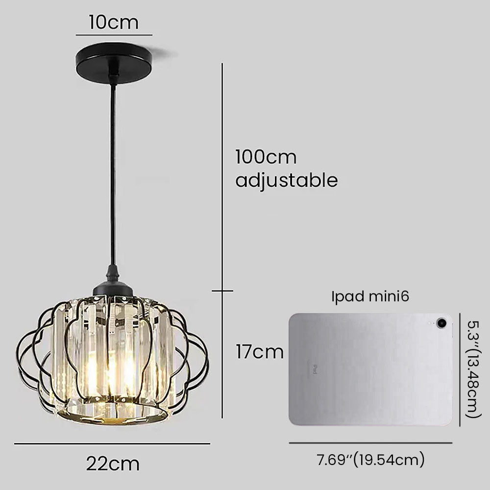 Luxurious Curved Iron Crystal Hallway Ceiling Light