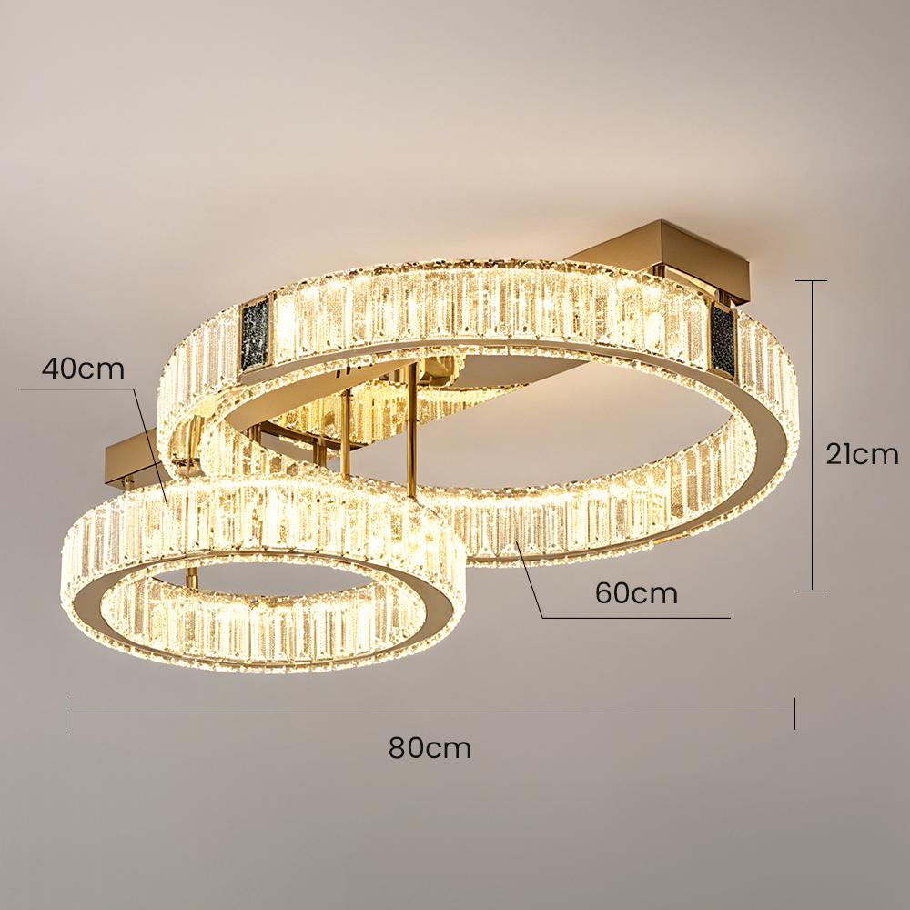 Luxury LED Crystal Ring Ceiling Light for Living Room Bedroom