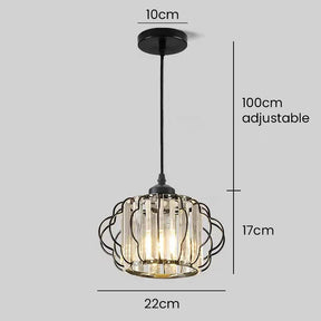 Luxurious Curved Iron Crystal Hallway Ceiling Light
