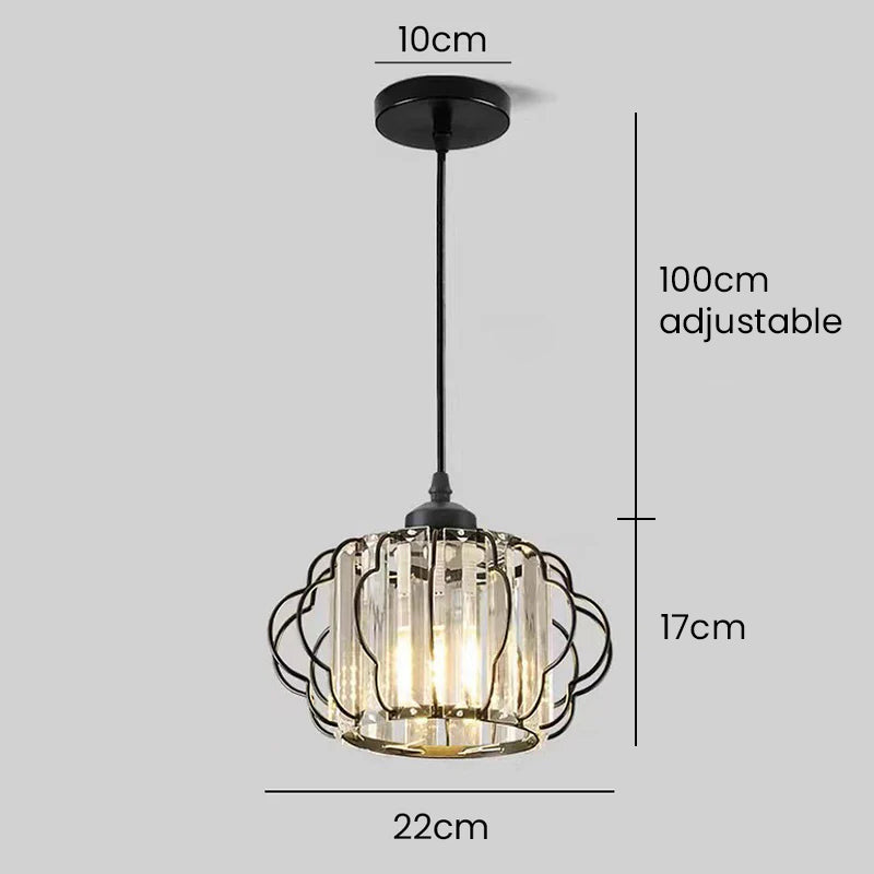 Luxurious Curved Iron Crystal Hallway Ceiling Light