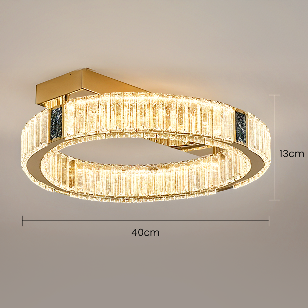 Luxury LED Crystal Ring Ceiling Light for Living Room Bedroom