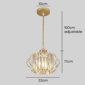 Luxurious Curved Iron Crystal Hallway Ceiling Light