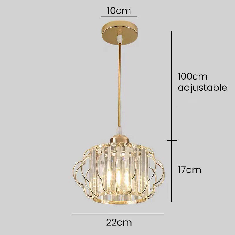 Luxurious Curved Iron Crystal Hallway Ceiling Light