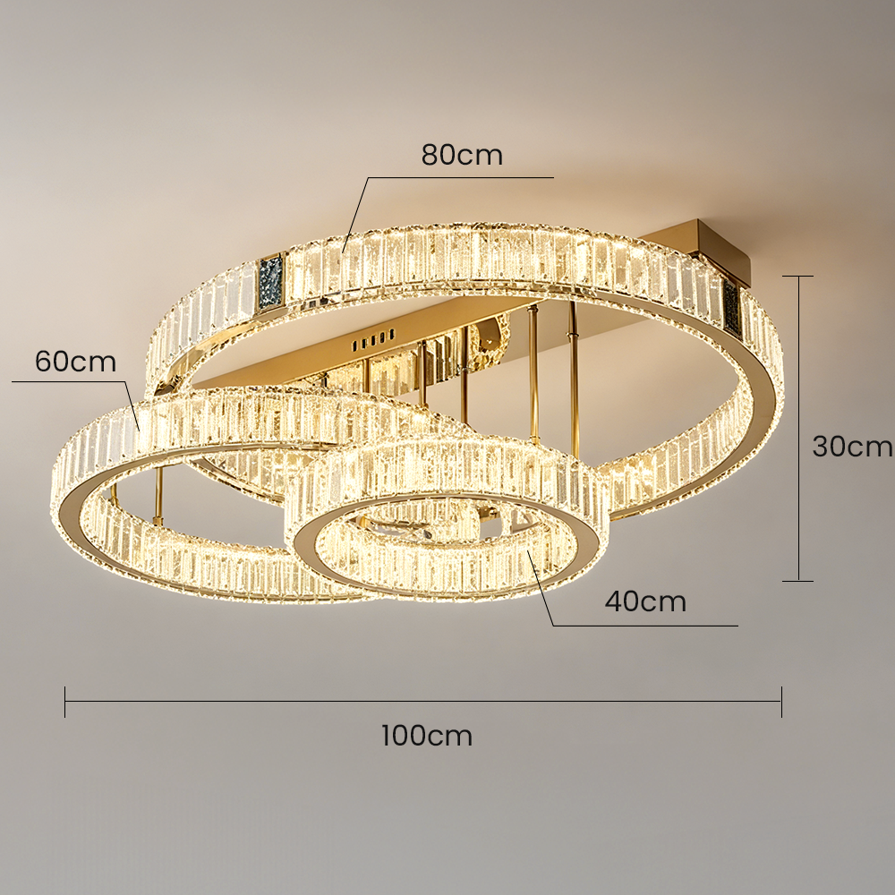 Luxury LED Crystal Ring Ceiling Light for Living Room Bedroom