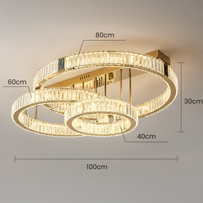 Luxury LED Crystal Ring Ceiling Light for Living Room Bedroom