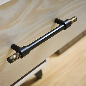 Solid Brass Knurled Kitchen T-Bar Cabinet Handles