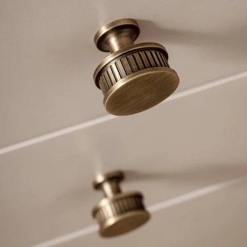 Vintage Lined Bronze Cabinet Handles