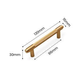 Modern Gold Cabinet Drawer Knurled Pulls