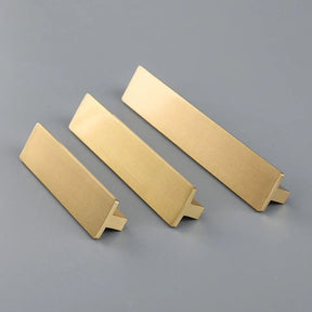 Classic Rectangle Solid Brass Gold Kitchen Cabinet Handle