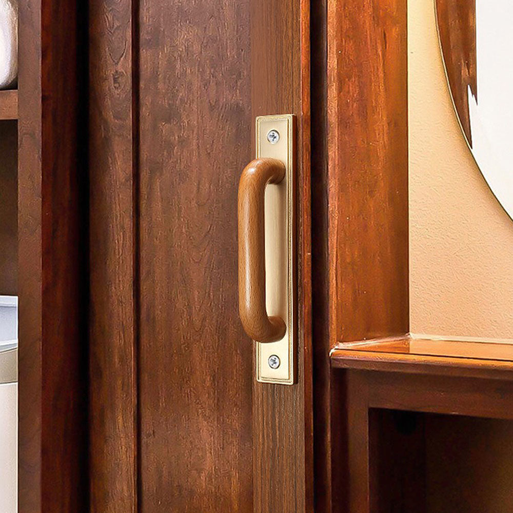 Bronze Gold Wooden Handles with Blackpanel for Door Cupboard