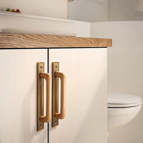 Bronze Gold Wooden Handles with Blackpanel for Door Cupboard