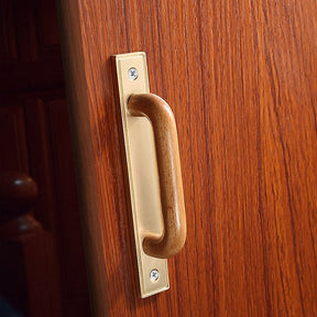 Bronze Gold Wooden Handles with Blackpanel for Door Cupboard