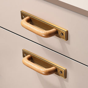 Bronze Gold Wooden Handles with Blackpanel for Door Cupboard