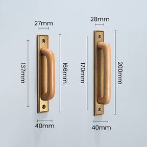 Bronze Gold Wooden Handles with Blackpanel for Door Cupboard