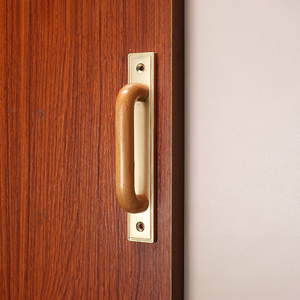 Bronze Gold Wooden Handles with Blackpanel for Door Cupboard