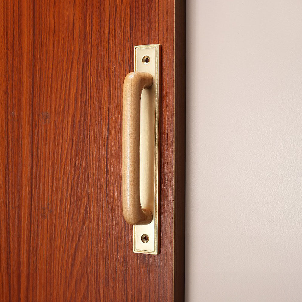 Bronze Gold Wooden Handles with Blackpanel for Door Cupboard