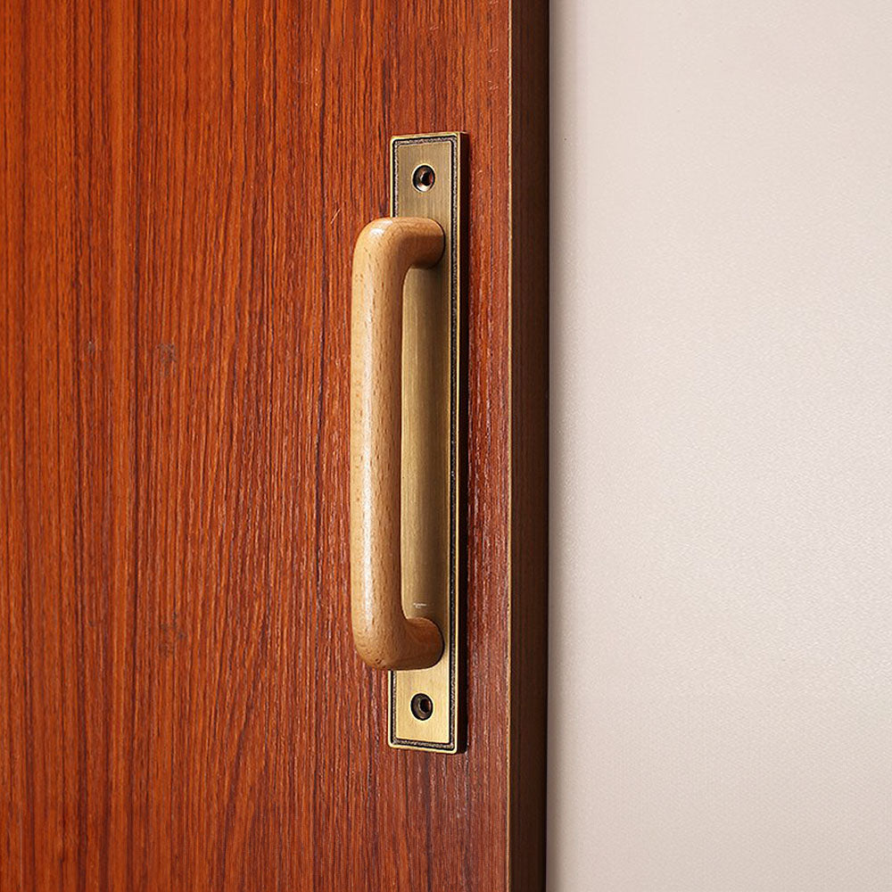 Bronze Gold Wooden Handles with Blackpanel for Door Cupboard