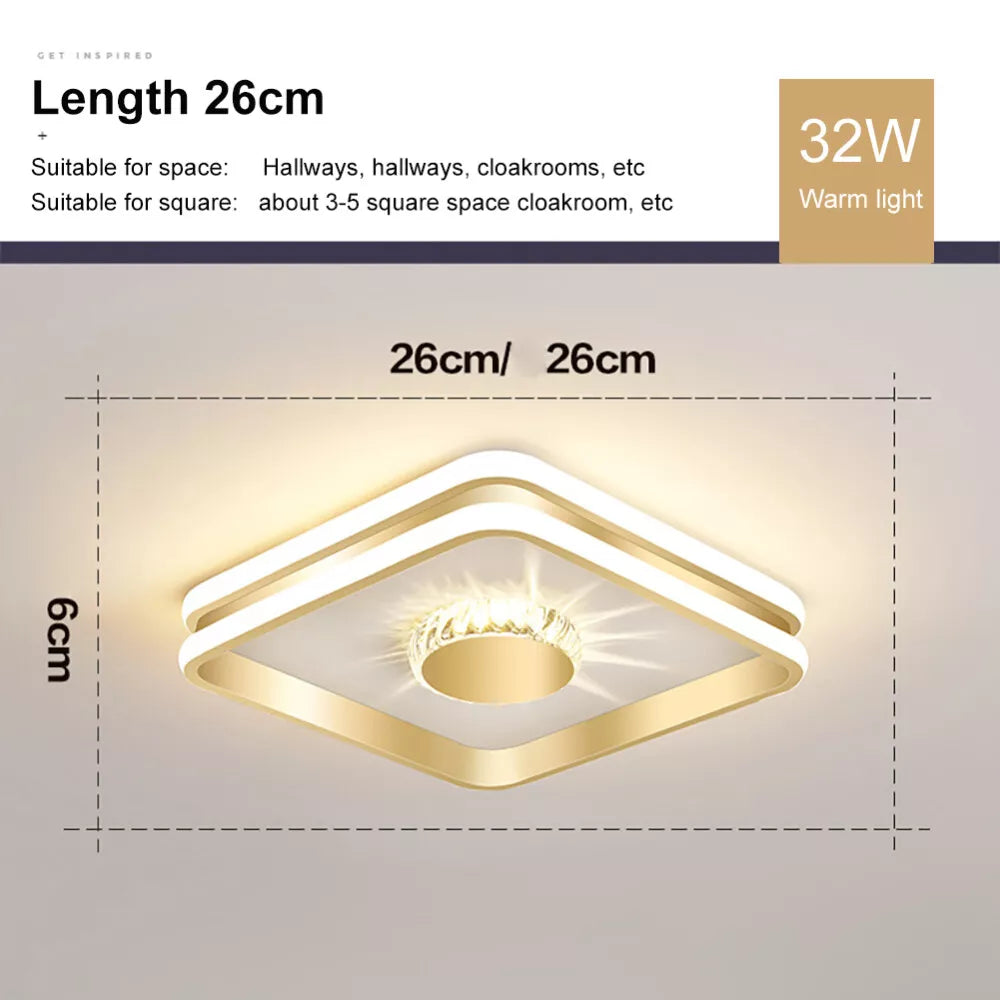 Hallway Crystal LED Ceiling Lighting