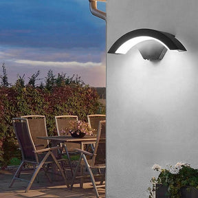 Nordic Arc Waterproof LED Outdoor Black Wall Lamp