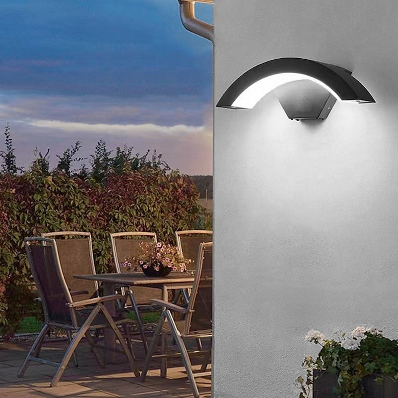 Nordic Arc Waterproof LED Outdoor Black Wall Lamp