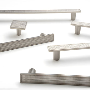 Modern Zinc Alloy Square Textured Grid Cabinet Pulls