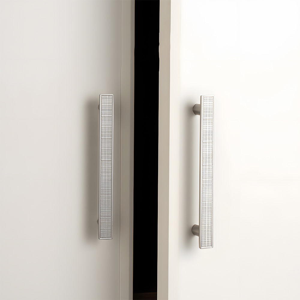 Modern Zinc Alloy Square Textured Grid Cabinet Pulls