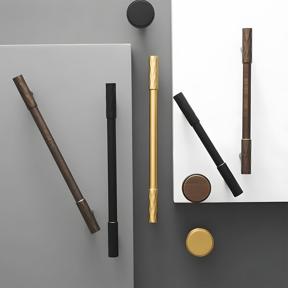 Retro Art Deco Solid Brass Cabinet Handles