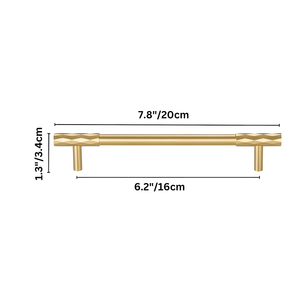 Retro Art Deco Solid Brass Cabinet Handles