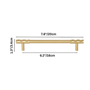 Retro Art Deco Solid Brass Cabinet Handles