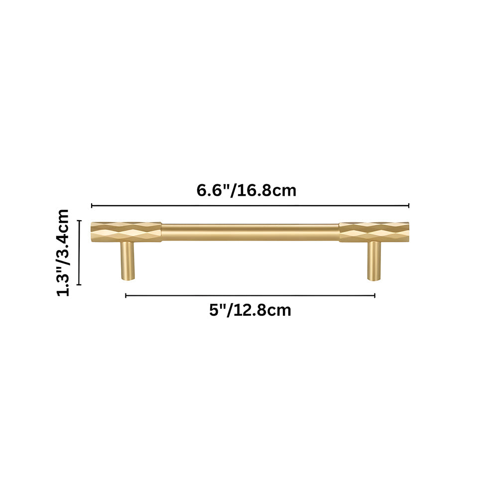 Retro Art Deco Solid Brass Cabinet Handles