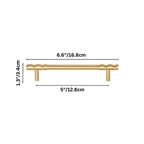 Retro Art Deco Solid Brass Cabinet Handles