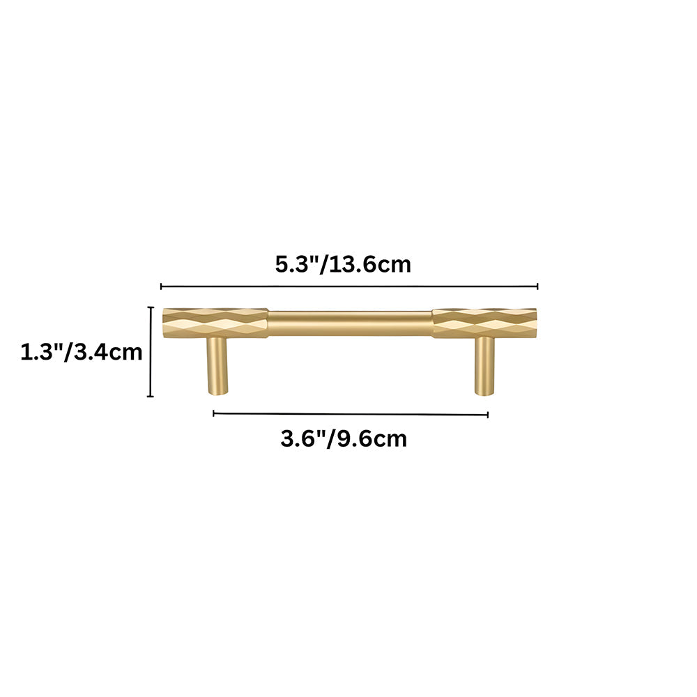 Retro Art Deco Solid Brass Cabinet Handles