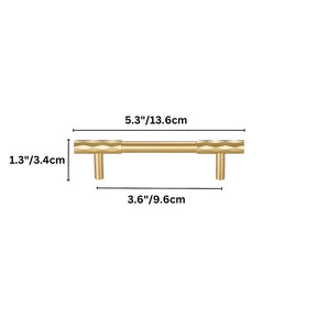 Retro Art Deco Solid Brass Cabinet Handles