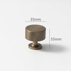 Linear Knurled Solid Brass Cabinet Handles