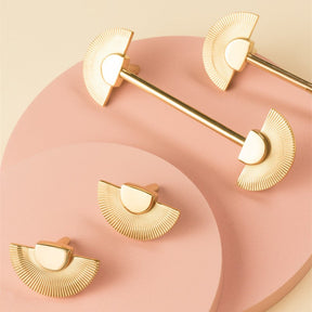 Solid Brass Scalloped Cabinet Pull Handles