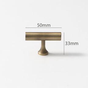 Linear Knurled Solid Brass Cabinet Handles