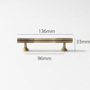 Linear Knurled Solid Brass Cabinet Handles