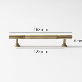 Linear Knurled Solid Brass Cabinet Handles