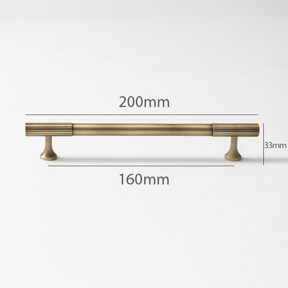 Linear Knurled Solid Brass Cabinet Handles