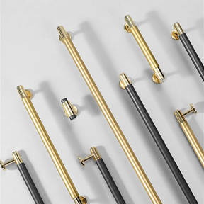 Gold Aluminum Alloy Two-Color Splicing Cabinet Handles