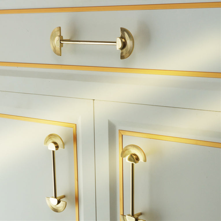 Solid Brass Scalloped Cabinet Pull Handles