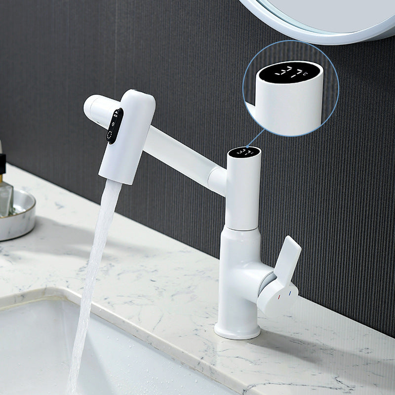 Intelligent Digital Display Hot And Cold Basin Tap_White