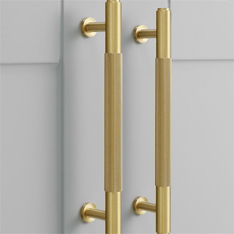 Solid Brass Striped Bar Cabinet Handles