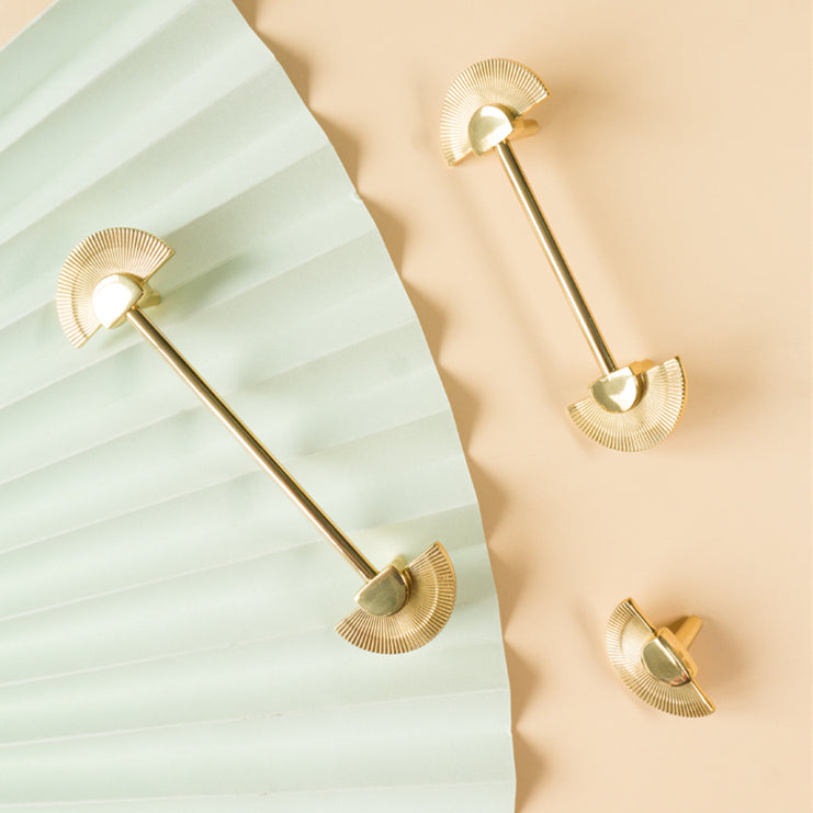Solid Brass Scalloped Cabinet Pull Handles