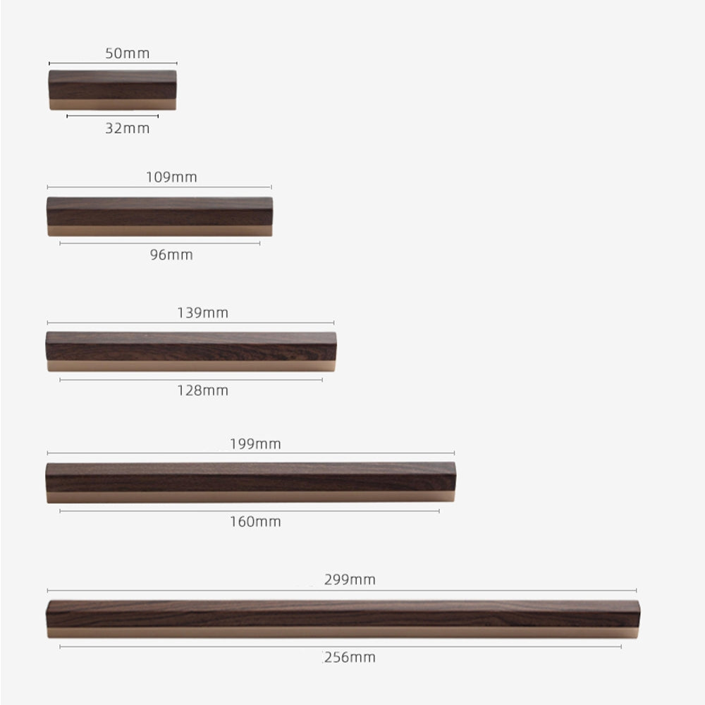 Solid Wood Pull Handles With Metal Base