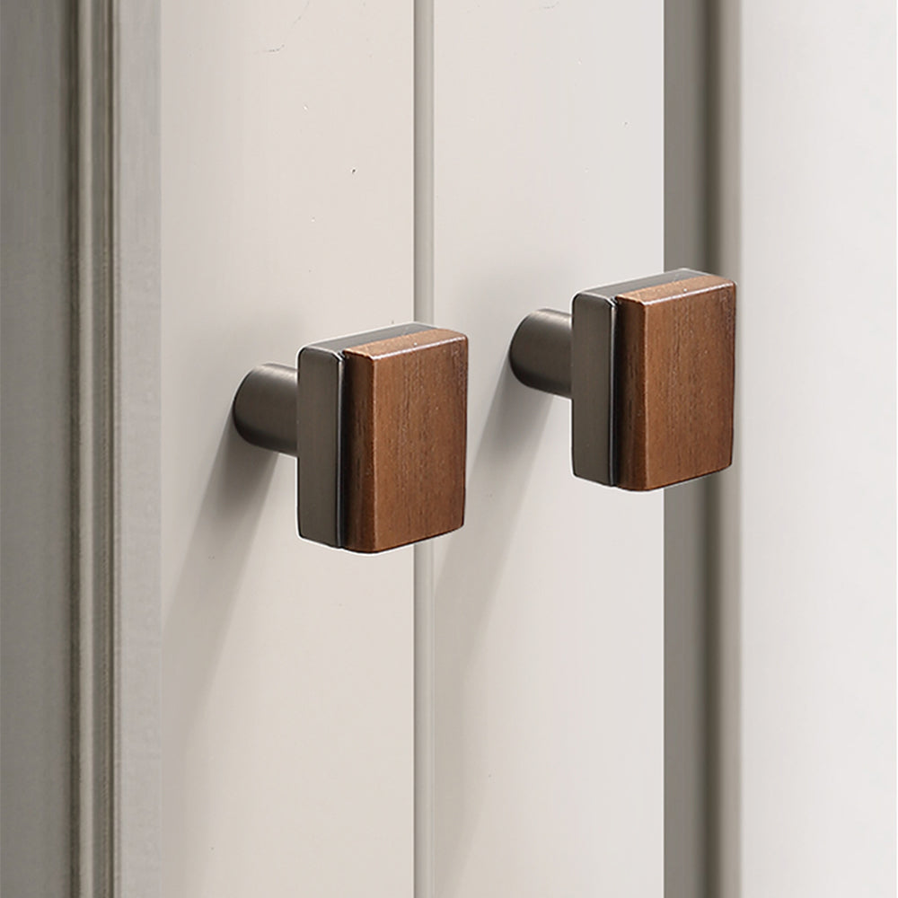 Square Solid Wood Cabinet Bar Handles